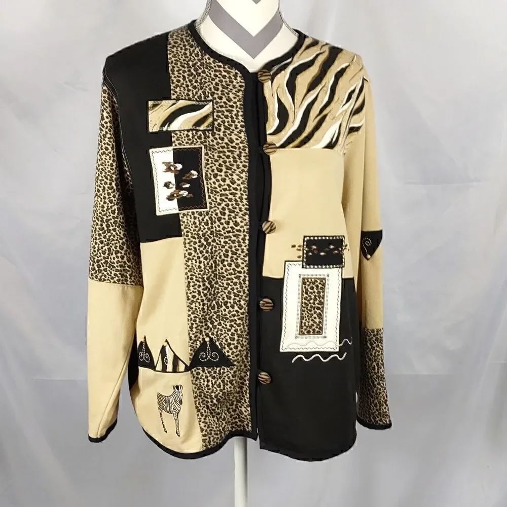 Koret K-Wear Petites Animal Print Jacket